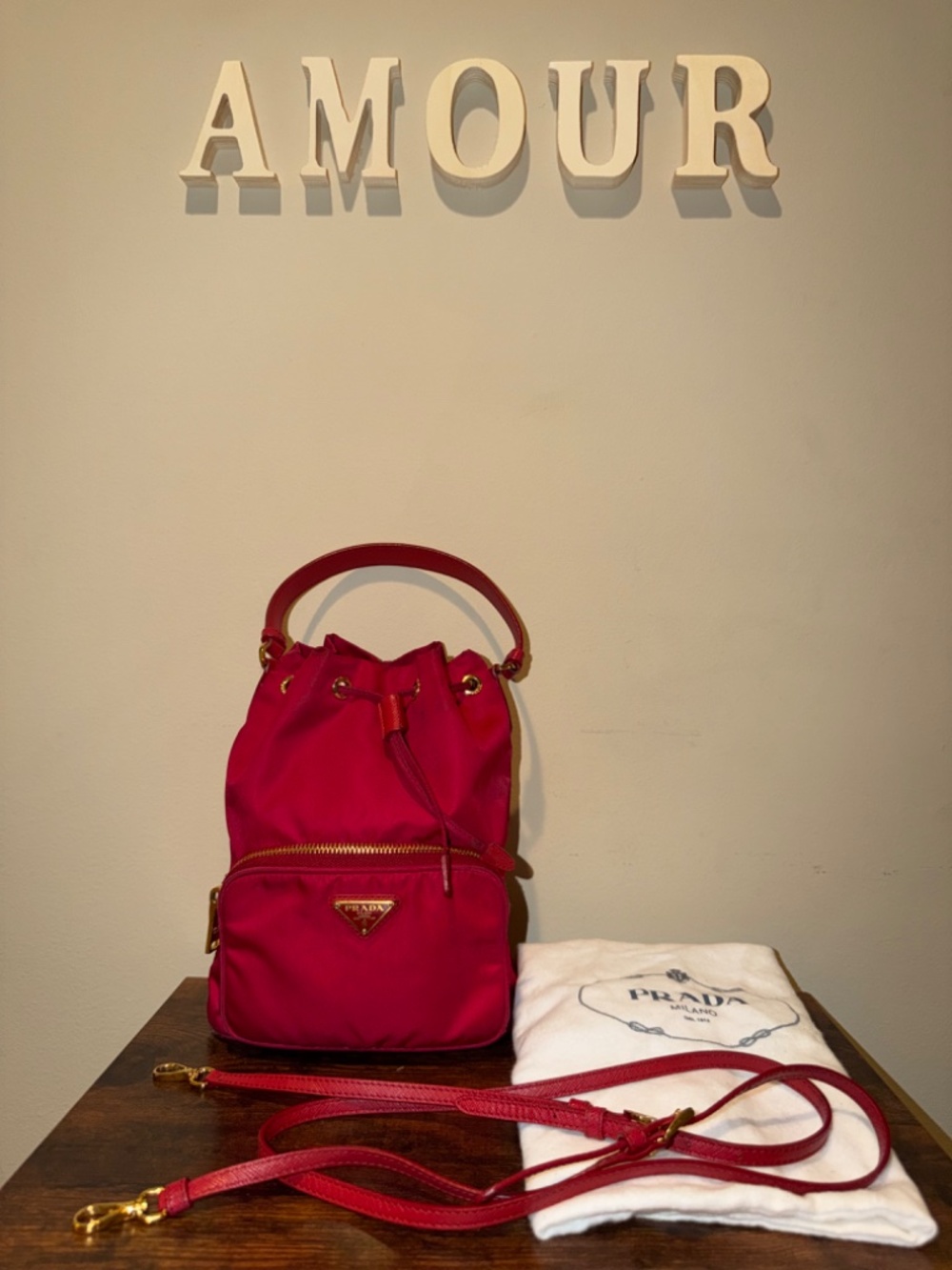 💖Amour Certified💖 Prada Nylon Bucket Bag